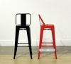 Picture of TOLIX Replica Bar Stool Seat H76 with Back - Black