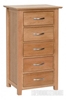 Picture of NEWLAND Solid Oak 5 Drawer Wellington / Slim Boy