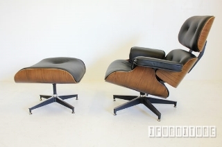 Picture of EAMES Lounge Chair Replica (Italian Leather) - Black