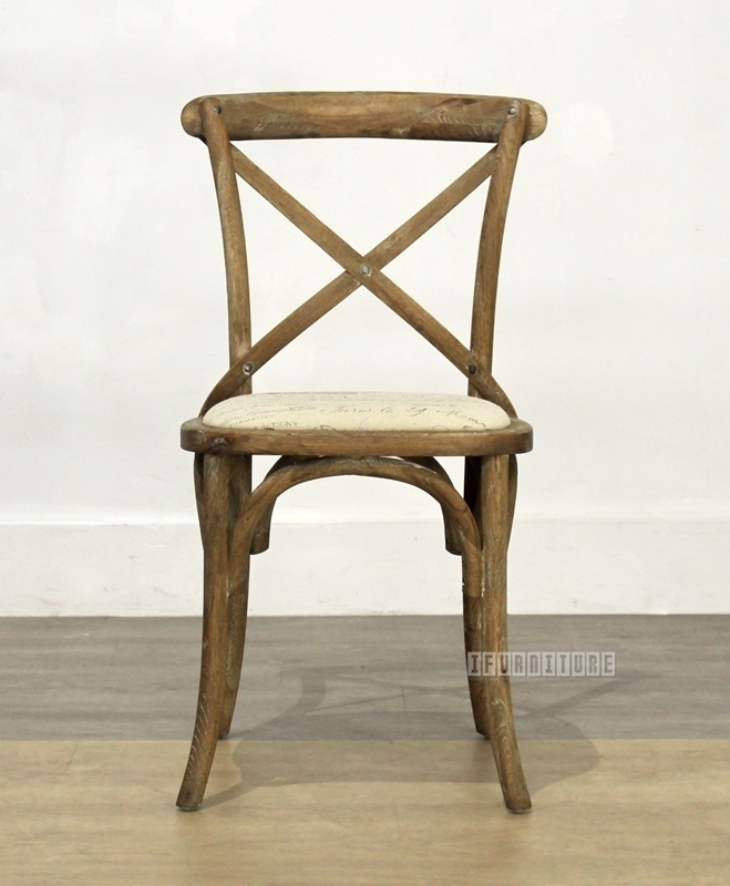 Picture of CROSS BACK Oak Dining Chair *Fabric Seat
