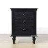 Picture of CAROLINE Ash Veneer 3 Drawer Bedside Table *Black