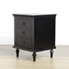 Picture of CAROLINE Ash Veneer 3 Drawer Bedside Table *Black