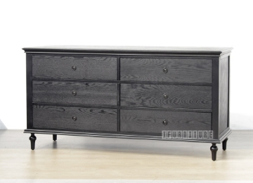 Picture of CAROLINE Ash Veneer 6 Drawer Dressing Table *Black