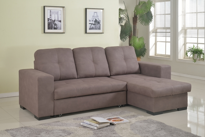 Picture of GIANNI Reversible Storage Sectional Sofa bed in 2 Colors - TAUPE