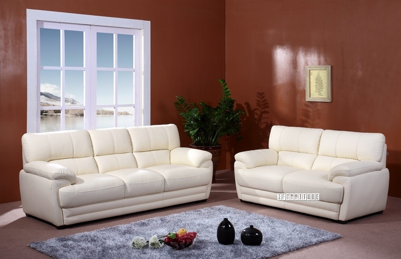 Picture of EALING LOVESEAT *Genuine Leather CREAM