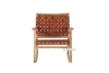 Picture of ROCKY Solid Teak Rocking ArmChair *Genuine Cowhide