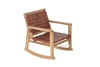 Picture of ROCKY Solid Teak Rocking ArmChair *Genuine Cowhide