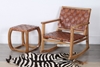 Picture of ROCKY Solid Teak Rocking ArmChair *Genuine Cowhide