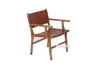 Picture of NANCY Solid Teak Chair *Genuine Cowhide