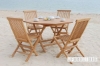 Picture of BALI Solid Teak Wood 5PC Outdoor Table Set with Umbrella Hole Model 037