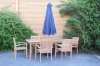 Picture of BALI 7PC 87"x39" Solid Teak Wood Outdoor Dining Set with Umbrella Hole Model 165