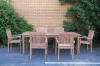Picture of BALI 7PC 87"x39" Solid Teak Wood Outdoor Dining Set with Umbrella Hole Model 165
