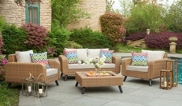 Picture of KINSALE 4PCS SOFA SET WITH COFFEE TABLE* ALUMINUM FRAME