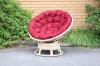 Picture of POD INDOOR-OUTDOOR DAY BED/ SWIRL & ROCKING CHAIR WITH RED CUSHION *REAL RATTAN