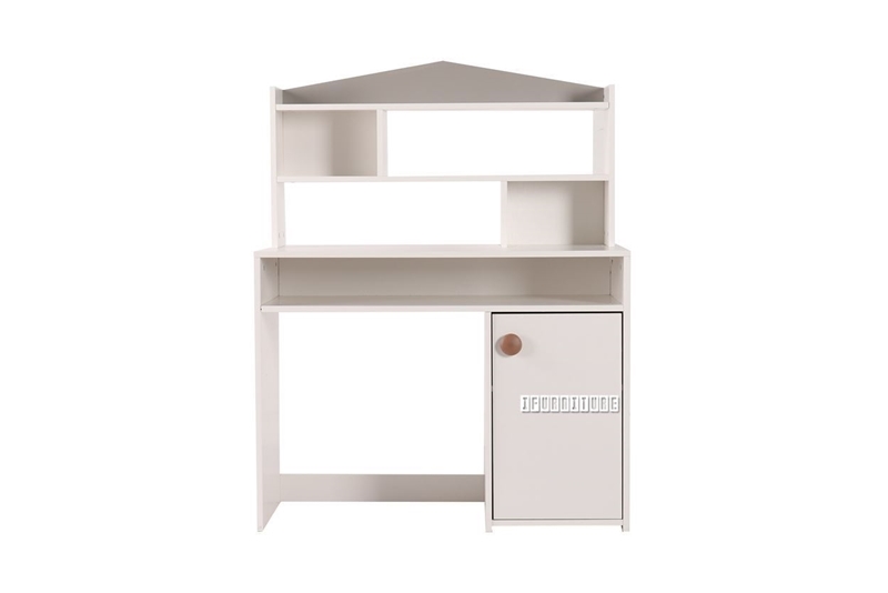 Picture of TWIRL WRITING DESK WITH SHELF *MATTE GREY