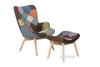 Picture of TARTAN PATCHWORK  ARM CHAIR + OTTOMAN