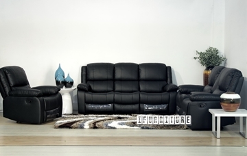 Picture of BRIGHTON  1+2+3 Reclining SOFA RANGE * DARK BROWN AIR LEATHER