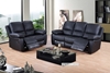 Picture of ABINGTON  1+2+3 Genuine Leather Reclining sofa Range - (Black) - Armchair - 3 Seater