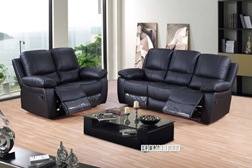 Picture of ABINGTON  1+2+3 Genuine Leather Reclining sofa Range (Black)