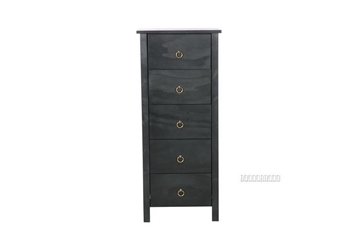 Picture of METRO Solid Pine 5 DRW Slimboy (Black)