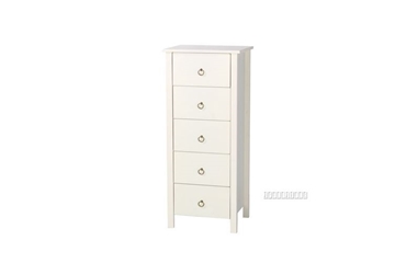 Picture of METRO Solid Pine 5 DRW Slimboy (White)