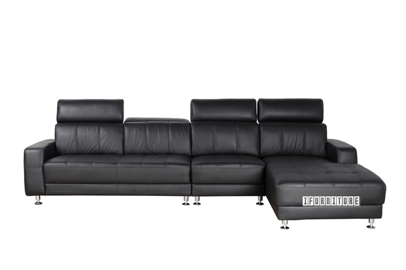Picture of CASABLANCA GENUINE LEATHER SECTIONAL SOFA *BLACK