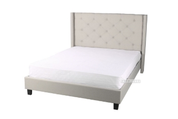 Picture of ELY Upholstered Bed Frame in Double/Queen/King Size (Light Grey)