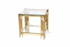 Picture of LELLA SQUARE CLEAR GLASS End TABLE * GOLD