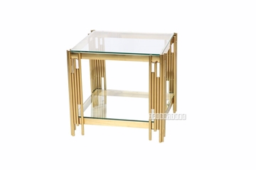 Picture of LELLA SQUARE CLEAR GLASS End TABLE * GOLD