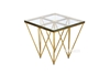 Picture of LELLA SQUARE CLEAR GLASS SIDE TABLE * ANGULAR SHAPED GOLD