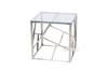 Picture of LELLA Square Clear Glass Side Table (Silver)