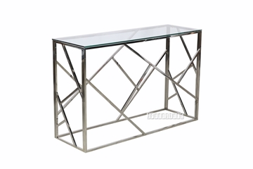 Picture of LELLA Rectangle Clear Glass Hall Table (Silver)