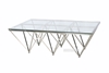 Picture of LELLA Rectangle Clear Glass Coffee Table (Angular Shaped) (Silver)