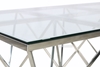 Picture of LELLA Rectangle Clear Glass Coffee Table (Angular Shaped) (Silver)