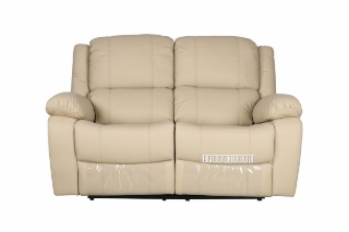 Picture of BRIGHTON RECLINING 1+ 2+3 Sofa Range (Beige) Air Leather- 2 Seater with Console (Loveseat)
