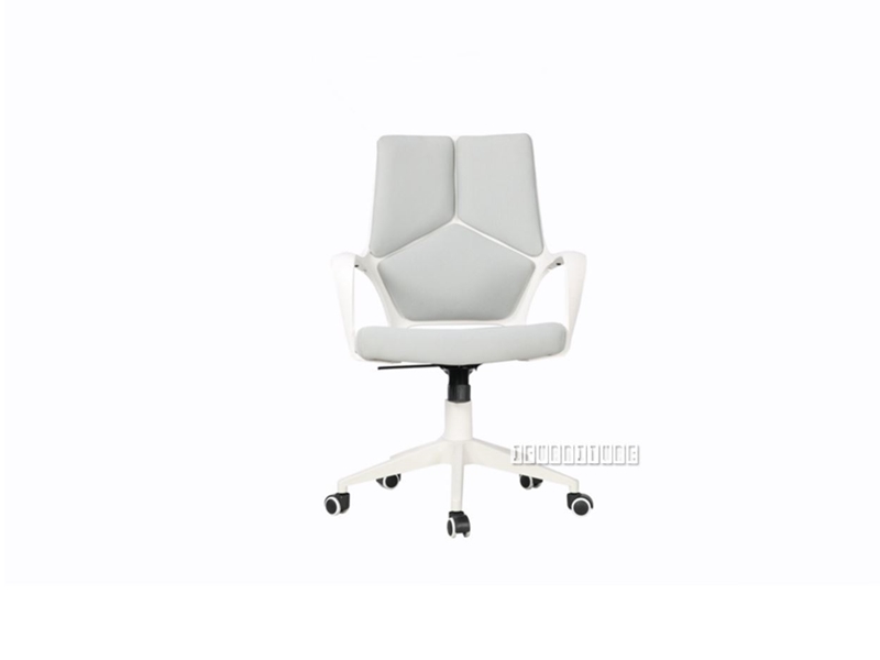 Picture of SUTTON MEDIUM BACK OFFICE CHAIR *WHITE FRAM WITH GREY FABRIC