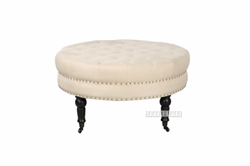 Picture of DOLFER ROUND FABRIC OTTOMAN * BEIGE
