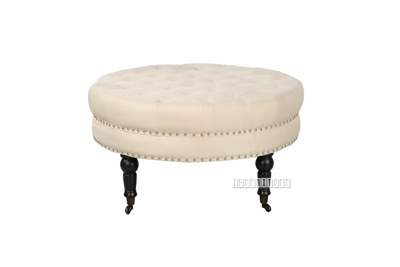 Picture of DOLFER ROUND FABRIC OTTOMAN * BEIGE
