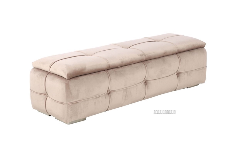 Picture of REGAL BENCH WITH STORAGE * LIGHT BROWN VELVET