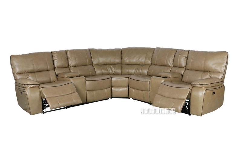 Picture of ARTHUR LeatherGel Sectional Power Recliner *SandStone