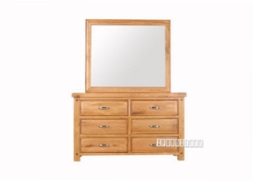 Picture of WESTMINSTER Solid Oak 6-Drawer Dresser with Mirror
