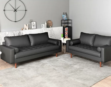 Picture of FAVERSHAM 3+2 Sofa Range (Black) - 2 Seaters (Loveseat)