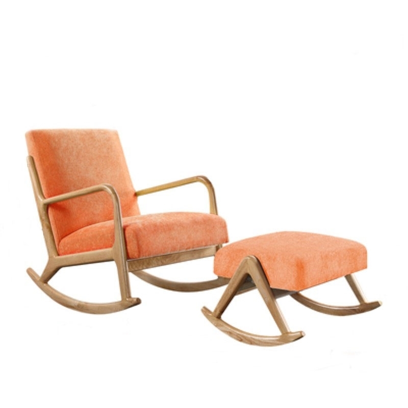 Picture of PUDDLE Rocking Chair with Stool (Orange)