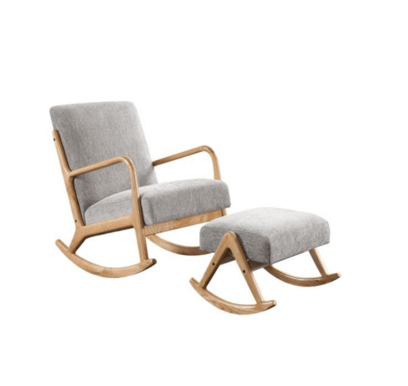 Picture of PUDDLE Rocking Chair with Stool (Gray)