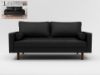 Picture of FAVERSHAM 3+2 Sofa Range (Black PU) - 2 Seaters (Loveseat)