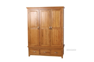 Picture of (FINAL SALE)NOTTINGHAM 3DOOR 3DRW WARDROBE *SOLID OAK