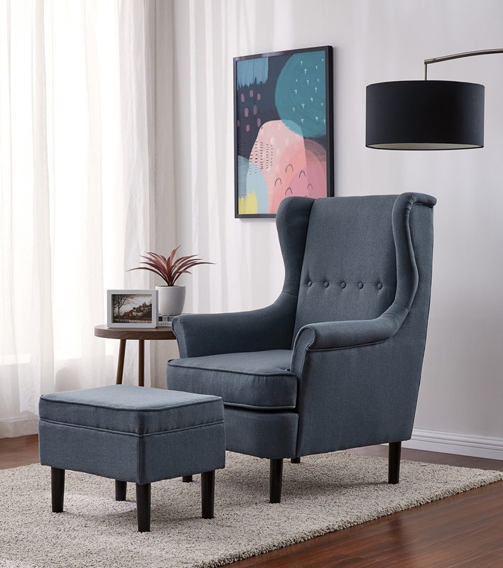 Picture of CARACARA ACCENT CHAIR WITH OTTOMAN *GREY