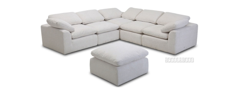 Picture of ALBERT Feather Filled Modular Sofa (Beige) - 2 Armless Chair + 3 Corner + 1 Ottoman ( Display Set ONLY)