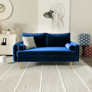 Picture of MARYJANET Velvet Sofa Range (Space Blue) - 2 Seater (Loveseat)