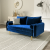Picture of MARYJANET Velvet Sofa Range (Space Blue) - Loveseat + Sofa Set